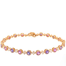  Pink gold bracelet pink & purple sapphires