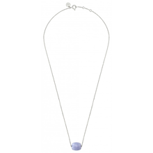  Blue Lace Agate Cushion White Gold Necklace