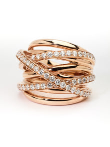  Pink gold ring and diamonds
