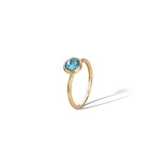  18kt Yellow gold ring with Cyan Topaz