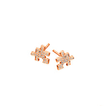  Akillis Mini Puzzle Pink Gold Diamond Earrings