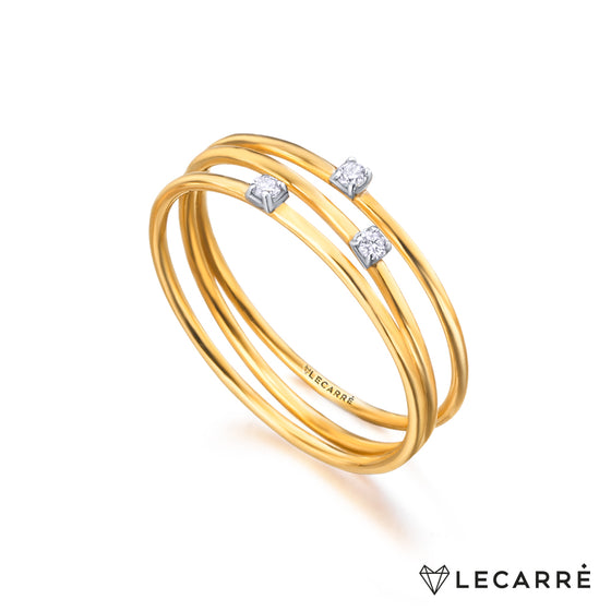 Le Carré 18 karat yellow gold ring
