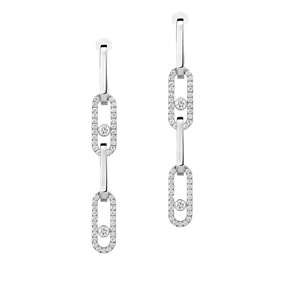 Boucles d'oreilles transformables Move Link Boucles d'oreilles Diamant Or Blanc