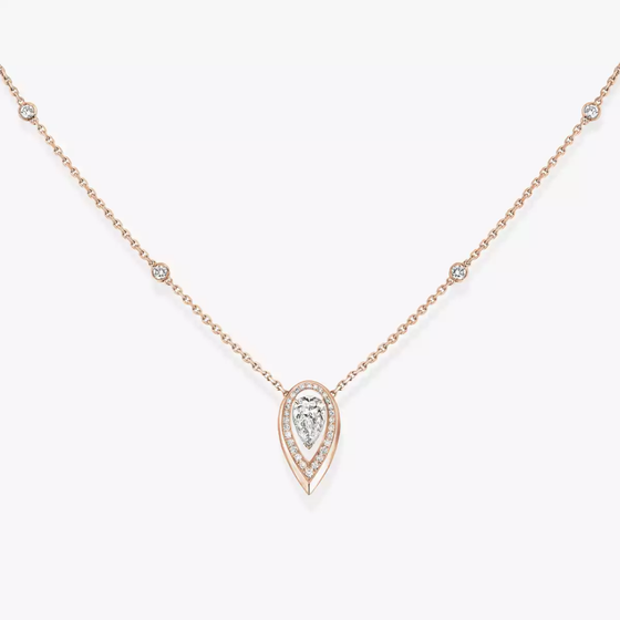 Fiery 0.25ct Pink Gold Diamond Necklace
