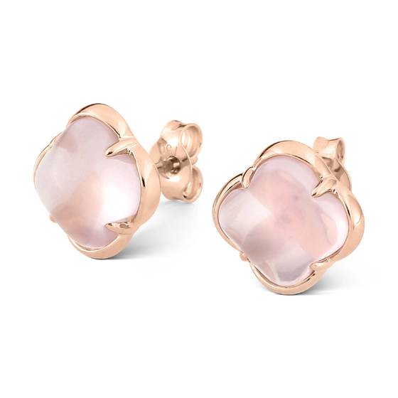 Studs, Rose Quartz, Rose Gold