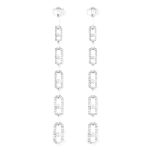  White Gold Diamond Earrings Move Link Multi Pendant Earrings