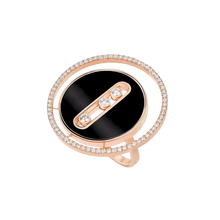  Onyx Lucky Move LM Pink Gold Diamond Ring