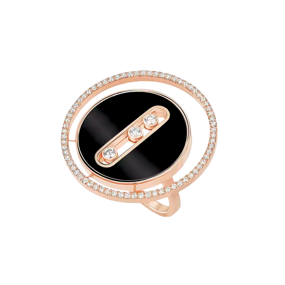 Onyx Lucky Move LM Pink Gold Diamond Ring