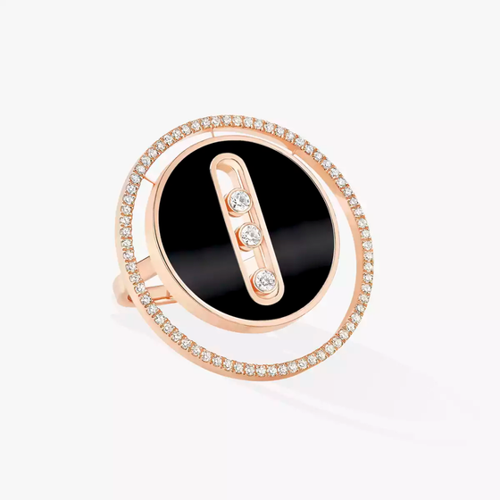 Onyx Lucky Move LM Pink Gold Diamond Ring