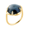 Ring, Topaz Blue London, Diamonds, Yellow Gold
