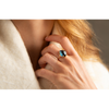 Ring, Topaz Blue London, Diamonds, Yellow Gold