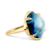 Ring, Topaz Blue London, Diamonds, Yellow Gold