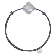  Bracelet, Grey Moonstone, Grey Cord