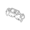 Bague 2 doigts pavée So Move Bague Diamant Or Blanc
