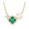 Necklace, Green Agate, Diamonds, Mother Of Pearl, Yellow Gold