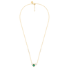 Collier, Agate Verte, Diamant, Nacre Blanche, Or Jaune