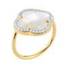 Ring, Mother Of Pearl Large Motif, Diamonds, Yellow Gold
