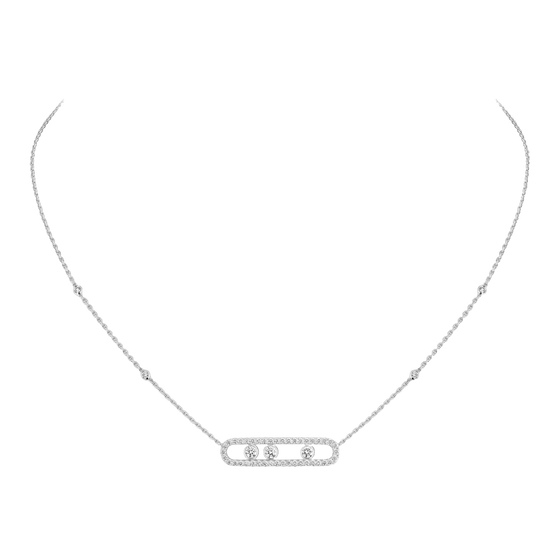 Move Pavé White Gold Diamond Necklace