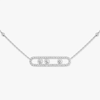 Move pavé necklace White Gold Diamond Necklace