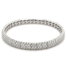  Bracelet semi-rigide en or blanc serti de diamants