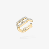 Move Uno pavé clip earring Move Uno 18-karat yellow gold clip earring with brilliant-cut diamonds and one moving diamond.