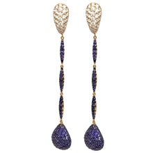  Purple Sapphires & Diamonds Earrings