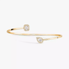 My Twin Toi & Moi Thin Bangle 0.15ct x2 Yellow Gold Diamond Bracelet