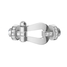  WHITE GOLD FORCE 10 SEMI PAVE, LARGE BUCKLE