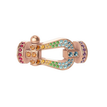  ROSE GOLD FORCE 10, MULTI-STONES, LARGE BUCKLE