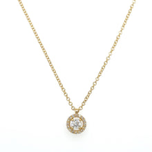  YELLOW GOLD NECKLACE WITH DIAMONDS PENDANT