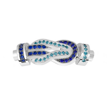  WHITE GOLD CHANCE INFINIE WITH SAPPHIRES AND TOPAZES, MEDIUM BUCKLE