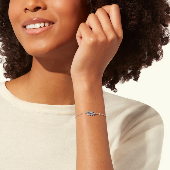 WHITE GOLD CHANCE INFINIE WITH DIAMONDS, SAPPHIRES AND TOPAZES BRACELET