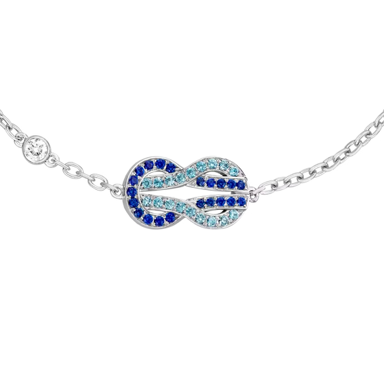 WHITE GOLD CHANCE INFINIE WITH DIAMONDS, SAPPHIRES AND TOPAZES BRACELET