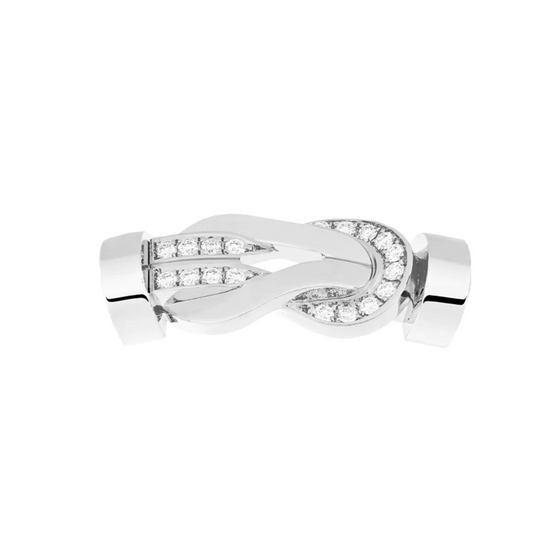 WHITE GOLD CHANCE INFINIE SEMI PAVE, MEDIUM BUCKLE