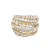 Yellow Gold & Diamonds Multi Rows Ring