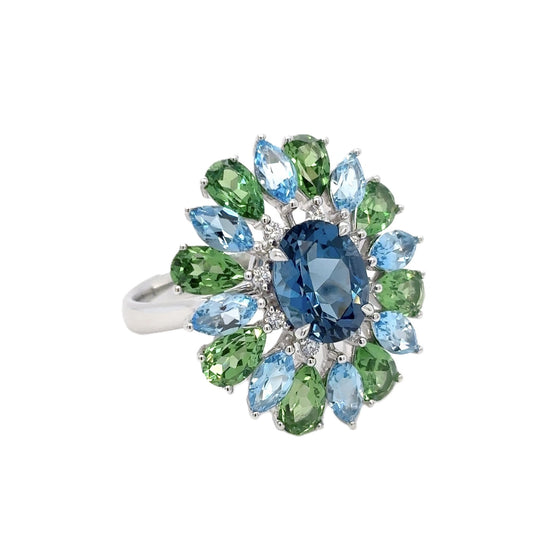 Bague Topazes & Tsavorites