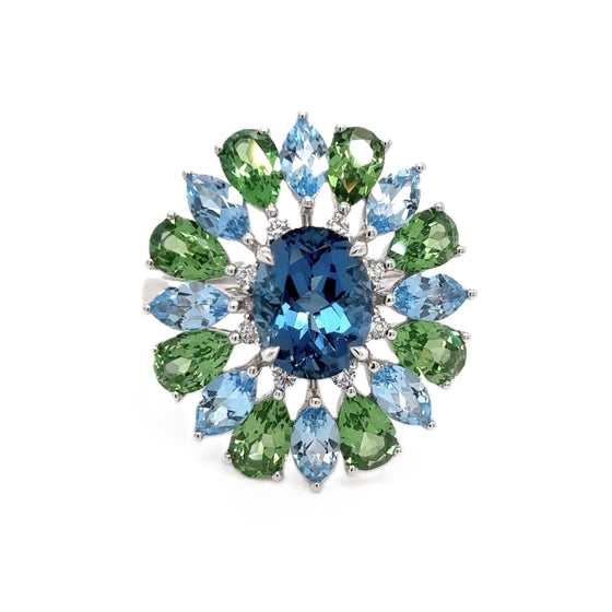 Bague Topazes & Tsavorites