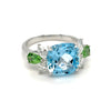 Bague Topaze, Tsavorites & Diamants