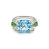 Bague Topaze, Tsavorites & Diamants