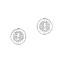  Lucky Move Diamond Pavé Stud White Gold Diamond Earrings