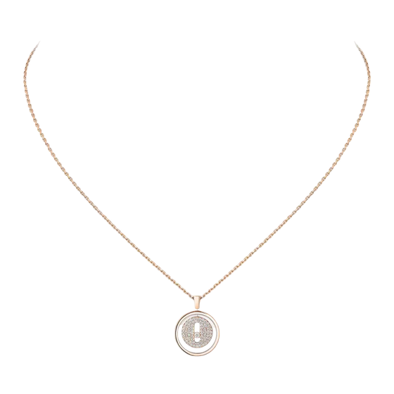 Lucky Move SM Pavé Pink Gold Diamond Necklace