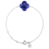 Bracelet Or Blanc Trefle Lapis Lazuli