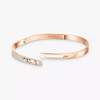 Move Noa half pavé bangle small Pink Gold Diamond Bracelet
