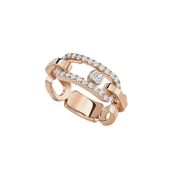 Pink Gold Diamond Ring Move Link