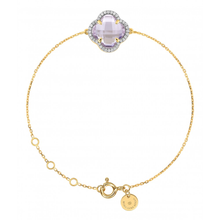  Pink Amethyst + Diamonds Yellow Gold Victoria Diamonds Bracelet