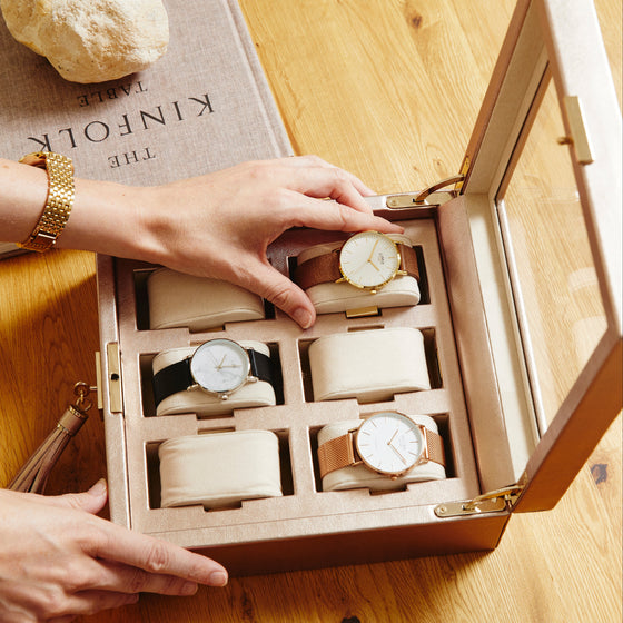 Palermo 6 Pieces Watch Box - Pewter