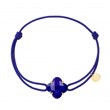  Lapis Lazuli Royal Blue Cord Yellow Gold Victoria Bracelet