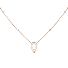  Pink Gold Diamond Necklace Fiery 0.10ct
