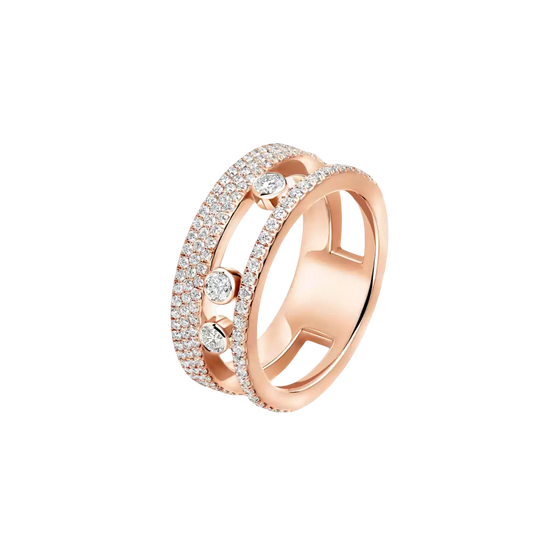 Move Romane Pavé Pink Gold Diamond Ring