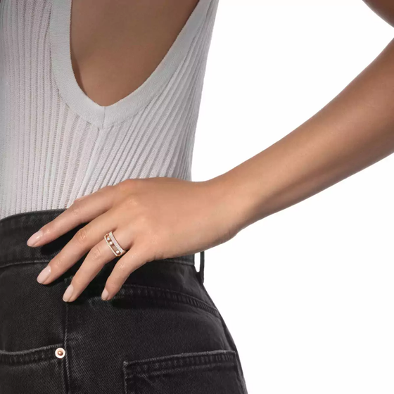 Move Romane Pavé Pink Gold Diamond Ring